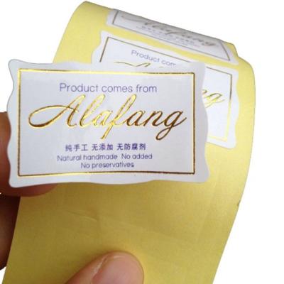 China Waterproof To Custom Design Handmade Soap Sticker With Gold Foil Stamping Art Paper Private Label Self Adhesive Stickers for sale