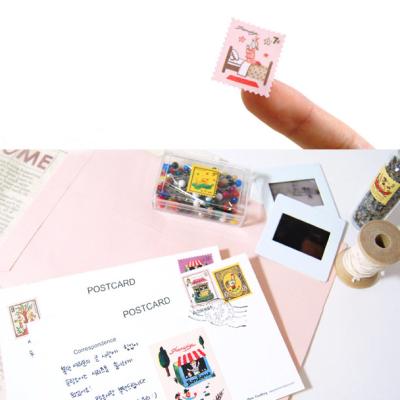 China Eco-friendly Custom Design Cute Printing Self Adhesive Paper Stickers Wholesale Postage Stamp Sticker for sale