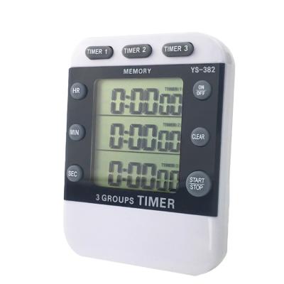 China YS-382 Multi-Group Timer Kitchen Reminder Lab Digital 3 Channel Viable Group Countdown Stopwatch Timer for sale