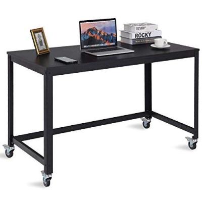 China Wooden PANEL Style Home Office Study Table Portable Compact Single Office Workstation with 4 Smooth Wheels for sale