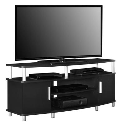 China Modern Wooden PANEL Storage TV Stand Console Entertainment Center in Espresso for sale