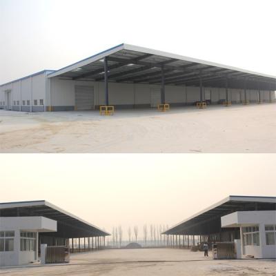 China steel structure warehouse with large canopy for sale