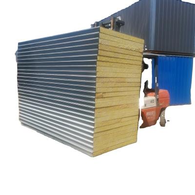 China Modern fireproof insulated rock wool sandwich panel/EPS sandwich panels for prefab house for sale