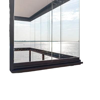 China Folding Screen Exterior Patio Architectural Standard Aluminum Window Afresco Modern Style Folding Door Push and Pull for sale