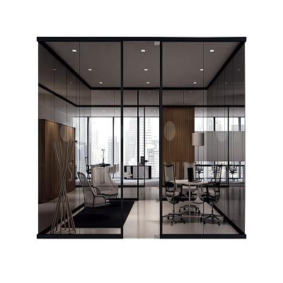 China Modern Office Desks Building Interiors Privacy Film Fixed Partition Wall Meeting Room Studio Sreen Mall Shop With Door and Handles Lock for sale