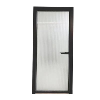 China Decoration Factory heavy single-opening aluminum backyard interior swing door ultra clear fluted shaker for sale