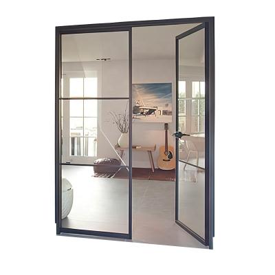 China Sound Insulation Customized Modern Styles Home Interior Aluminum Double Swing French Casement Doors With Grills for sale