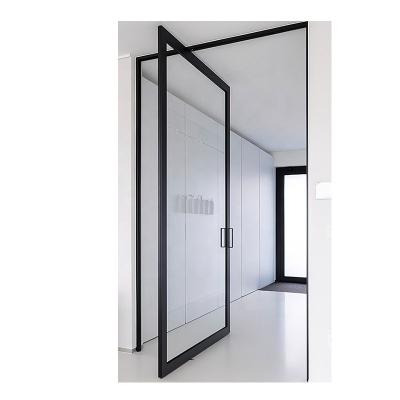 China Decoration New design interior modern aluminum pivot door rotate 360 degrees revolving glass door gangway corridor door for sale