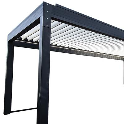 China Easily Assembled Pergola Canopy Aluminum Patio Wood Pergola Chinese Style Waterproof Customized Frame Sensor Outdoor Roof Garden for sale