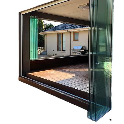 China Waterproof Simple Style Stand Bad Weather Like Typhoons Hurricane Gazebo Glass Door Terrace Frameless Verandah Waterproof for sale