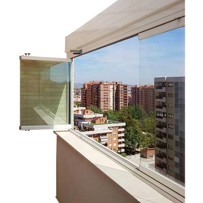 China Magnetic Screen New arrival outdoor gazebo magic screen terractotta panel aluminum window frameless waterproof at porch for sale