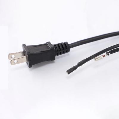 China Industrial Equipment NEMA 1-15P 14AWG/2C 15A 125V 2 Pin Stripped 2mm US Power Cord for sale