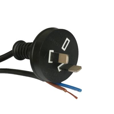 China Industrial Equipment SAA RCM Approved 7.5A 250V H03VVH2-F AC 3 Pin 2x0.5-0.75mm2 Female End Stripped Power Cord for sale