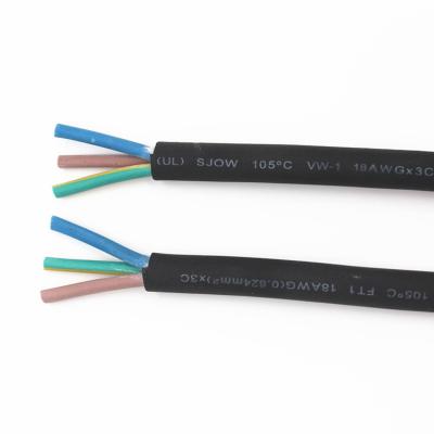 China SJOW UL Certified 3x14AWG Industrial Heavy Duty Oil Heavy Duty Cord Rubber Sheathed Flexible Cable for sale