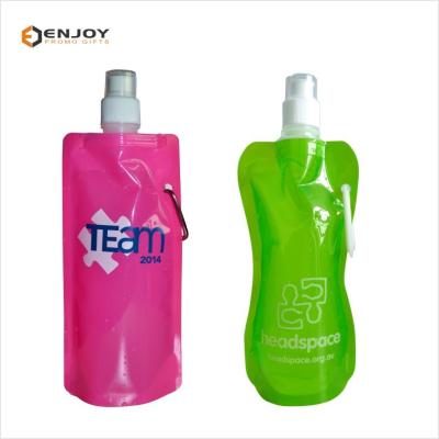 China Outdoor Promotional Custom Logo Printed Collapsible Foldable Water Bottle for sale