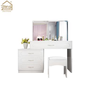 China Factory Design Adjustable Wooden Stable Girls Bedroom Vanity Furniture White (Full Size) Dressing Table for sale