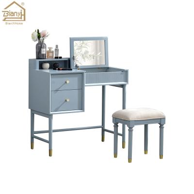 China (Size) Modern Design Small Adjustable Simple Bedroom Furniture Dresser Makeup Dressing Table With Two Drawer for sale