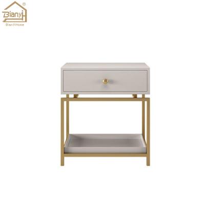 China (Size) Stainless Steel Night Stand Bedroom Furniture Adjustable Modern Simple Bedside Table for sale