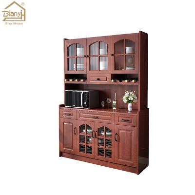 China Good Quality Large Capacity Single Wooden Rotating Display Wine Solid Wood Cabinet for sale