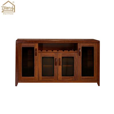 China Classic 4 Rectangle Wooden Door Home Office Home Cupboard Wine Crate Revolving Glass Cabinet for sale