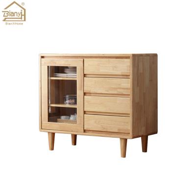 China Soild (Height) Adjustable Simple Modern 4 Drawer 1 Door Wooden Kitchen Living Room Sideboard Cabinet for sale