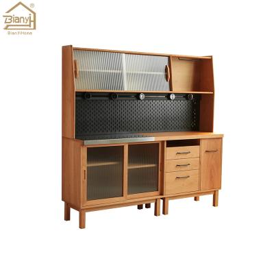 China (Size) Kitchen Cupboard Wind Cup Storage Adjustable Stable Wooden Dining Room Sideboard Cabinet for sale