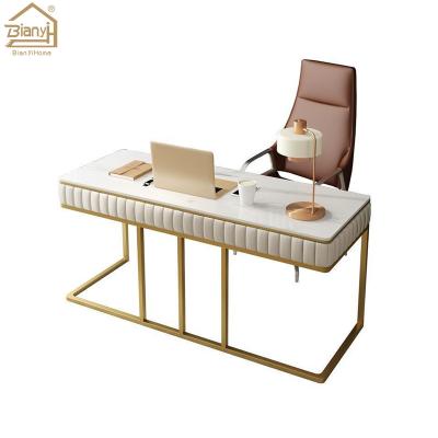 China (Size)Adjustable High Quality Luxury Office Furniture Set Leather Marble Material Desk And Chair for sale