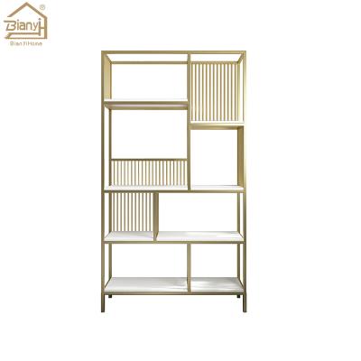 China (Size)Adjustable Hot Selling 4 Layers Stainless Steel Black Stable Bookshelf Bookcase Shelves for sale