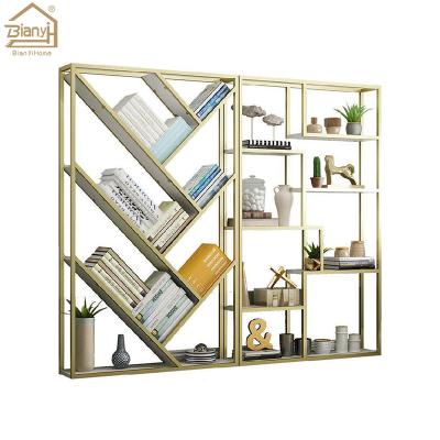 China New Arrival (Height) Adjustable Modern Stainless Steel Shelf Stable Floor-standing Bookcase for sale