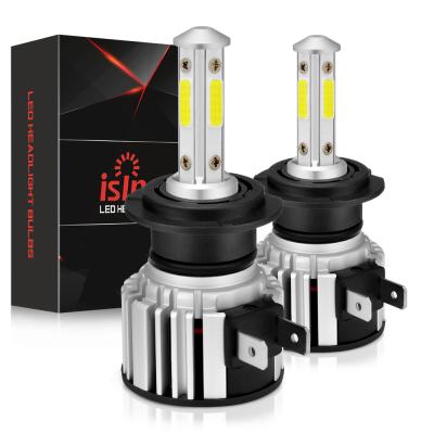 China Aviation Aluminum + ABS F4 4 Side Faros Led Waterproof IP68 LED Auto Car Headlight Bulbs COB Chips 6000k White LED Headlights for sale