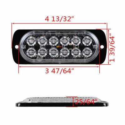 China 12V 36W Amber Flashing Strobe Work Light Bar Hazard Beacon Emergency Working Led Lightweight Universal for sale