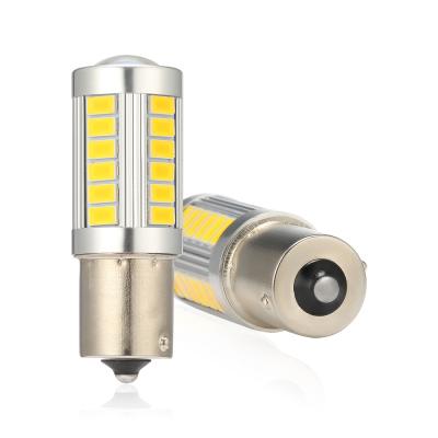 China 1156 5730 BA15S Yellow Auto Parking Tail Bulbs Car Led Reverse Signal Light LB012 for sale