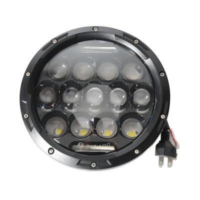 China New 7 Inch High Low Beam DRL Black Durable ABS Housing Round Led Headlight For Lada Niva UAZ 4x4 4WD Motorcycle Driving 4x4 Offroad SUV ATV for sale