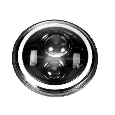 China Isincer DRL Headlight Retrofit Angel Eyes Round 7 Inch Night Eye LED Headlamp For Cowboy CJ JK LJ 97-18 Universal for sale