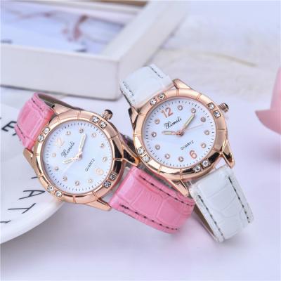 China Waterproof 2022 hot female clock fashion waterproof female student quartz genuine leather watch lady student quartz wristwatches for sale