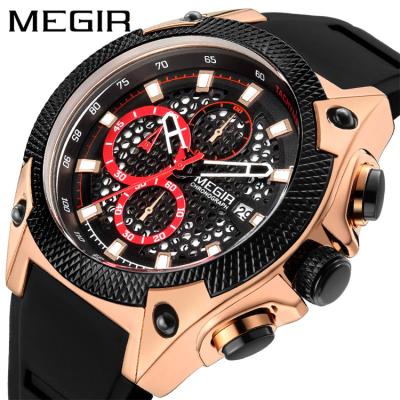 China Auto Date Wholesale New MEGIR 2127 Men's Watches Multifunctional Time Keeping Fashion Quartz Watch Hornet's Nest Wristwatches for sale