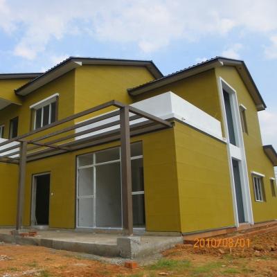 China Modern American Style Two Families Prefab House With Large Sliding Roof For Rainy Area for sale