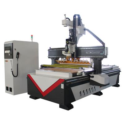 China ATC Wood Router Woodworking CNC Router Board Woodworking Cutting Machine Double Head Hotels CNC Boring Machin for sale