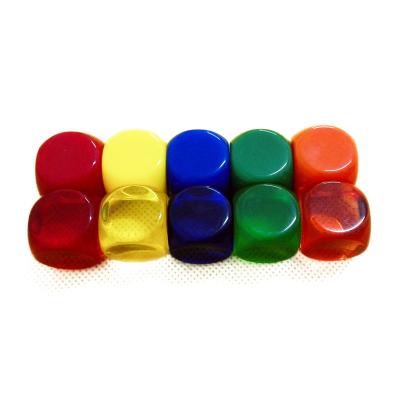 China Acrylic Custom Colored Rounded Corners Indented Empty Dice Set Bulk Plastic Dies for sale