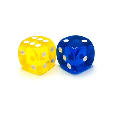 China Plastic Chinese Factory Custom Transparent Casino Dice With D6 Round Dots 18mm Eco-friendly Plastic Dice for sale