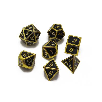 China Game Game Die Cuts 7pcs Metal Custom Printed Game Die Cuts Black With Gold Frame Heavy Dies Set For Board Game for sale