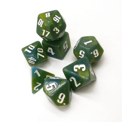 China DND games hot sale double-color resin dies set 7 polyhedral RPG dies for dungeons and dragons for sale