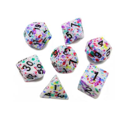 China Game Set Die Cut Custom Polyhedral Dies Colorful Spray Paint DND / RPG Dies Set for sale