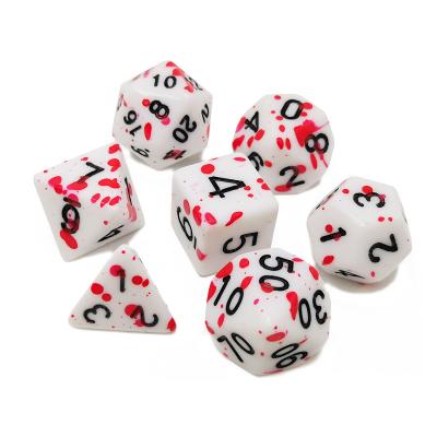 China Game Set Die Cut Custom Polyhedral Dies Red Spray Paint DND Dies Set for sale