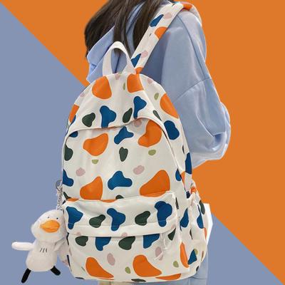 China Canvas Cow Print Ladies Laptop Backpacks School Backpack Teens Girl School Bags Bookbags For Girls Women for sale