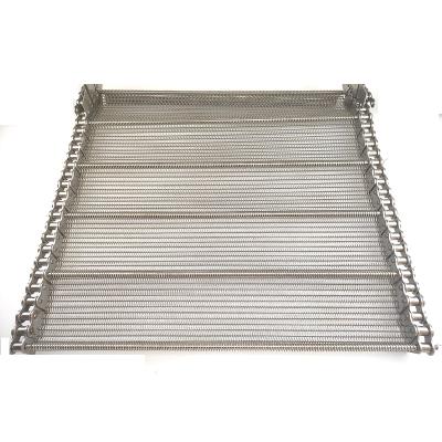 China Stainless Steel High Temperature Vegetable Heat Resistance Belt Mesh Spiral Chain Link Spiral Conveyor Belt Cable Washing Net Flat Conveyor Belt for sale