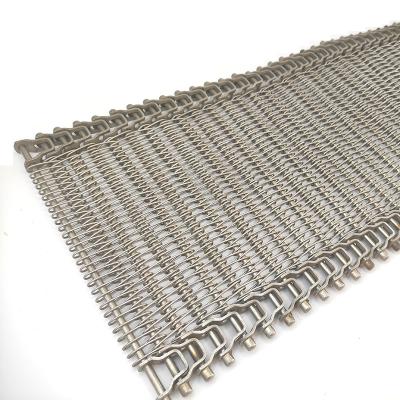 China High temperature resistance stainless steel conveyor belt for food processing heat resistance metal chain link spiral wire mesh belt manufacturer in china for sale