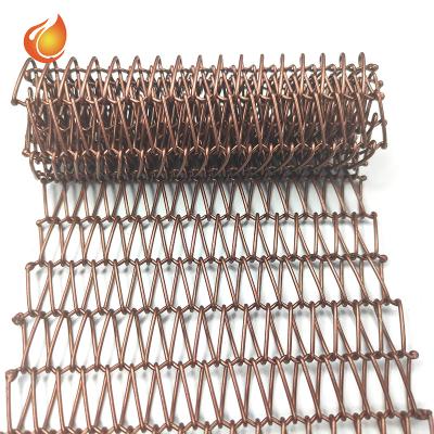 China Decorative Plain Weave Wire Mesh Spiral Fabric Decorate Supplier Metal Chain Link Conveyor Belt Net Woven Flat Wire Mesh For Shade Screens for sale