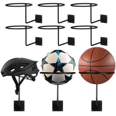 China Wall Mounted Display Rack Motorcycle Helmet Hat Rack Wig Ball Storage Rack Black Display Hanger for sale