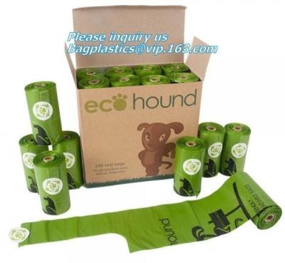 China Compostable Logo Printed Colorful Pet Dog Waste Poop Plastic Garbage Bag 100% Biodegradable, zero waste certified dog po for sale